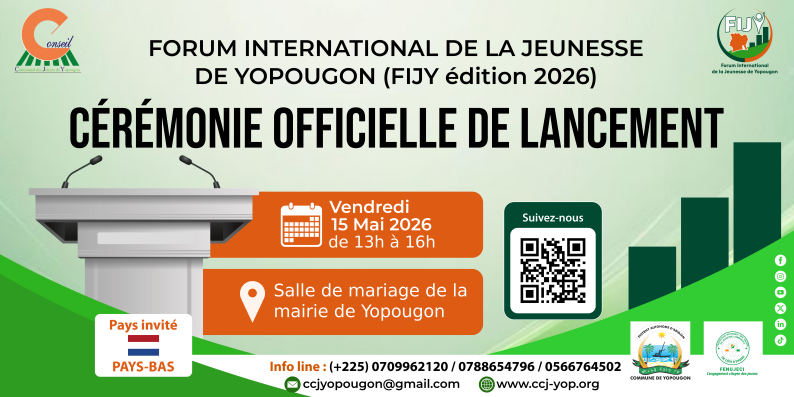 NOTE OFFICIELLE -- Objet : Cérémonie de lancement officiel du Forum International de la Jeunesse de Yopougon (FIJY 2026)